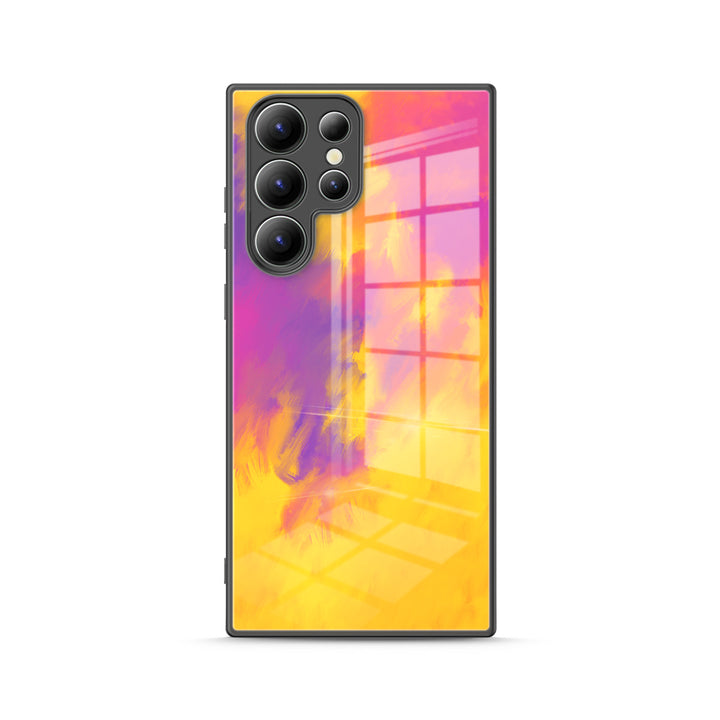 Samsung Watercolor  Series | " Purple Gold "  Tempered Glass Phone Case