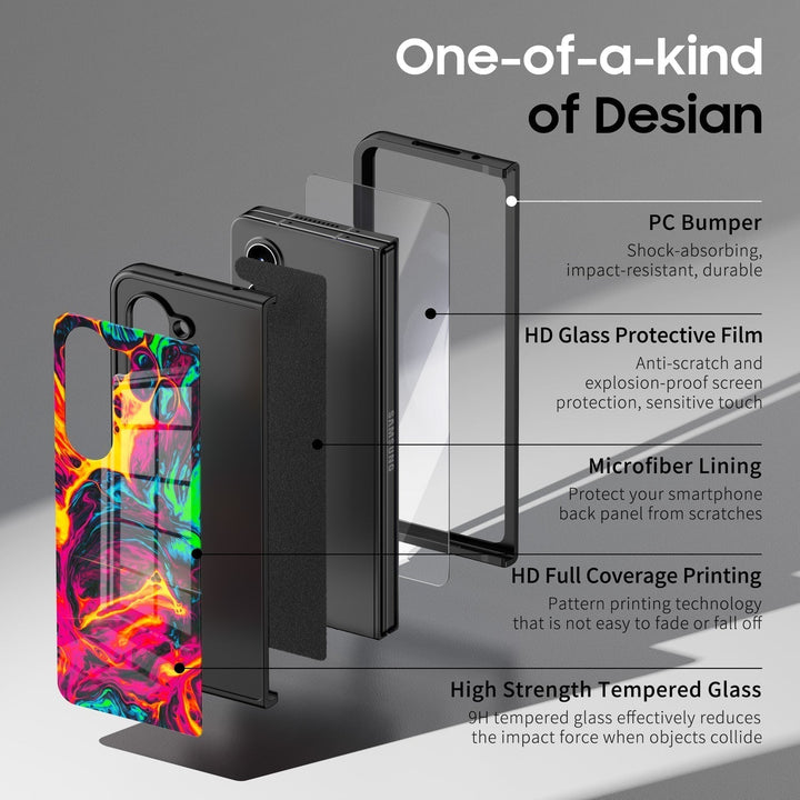 " Quicksand-Fuchsia " | Samsung Tempered Glass Case