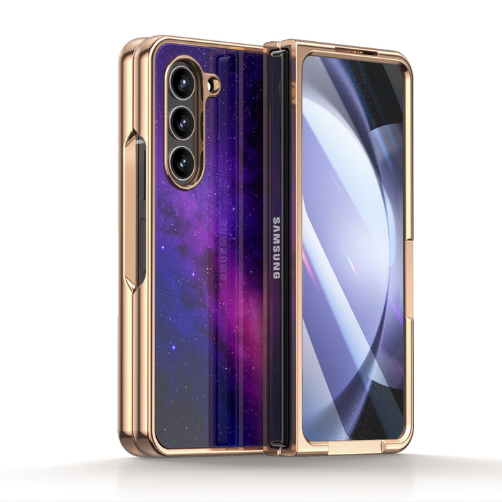 " Fuchsia Galaxy " | Samsung Tempered Glass Case