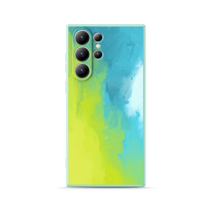 Samsung Watercolor  Series | " Fluorescent Beach "  Tempered Glass Phone Case