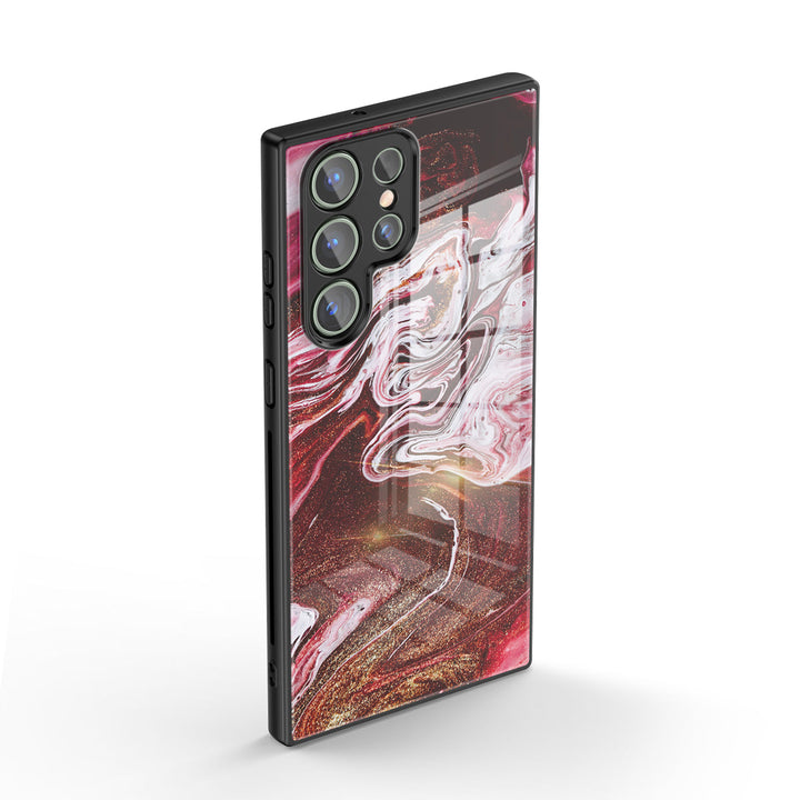 Samsung Gilt Series | " Gilt Red " Tempered Glass Phone Case