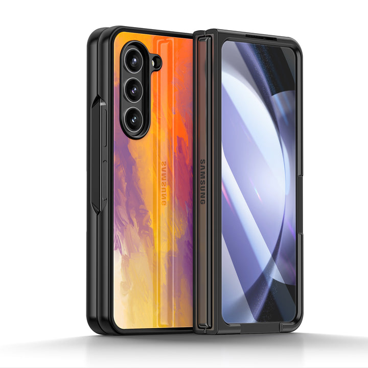 " Orange Purple " | Samsung Tempered Glass Case