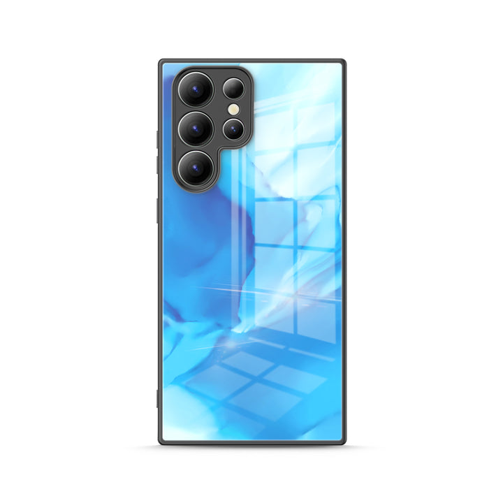 " Foggy Blue " | Samsung Tempered Glass Case