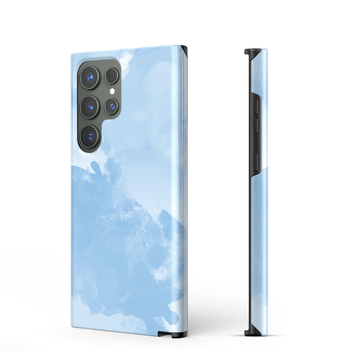 Samsung Watercolor  Series | " Water Wave Blue " Tempered Glass Phone Case