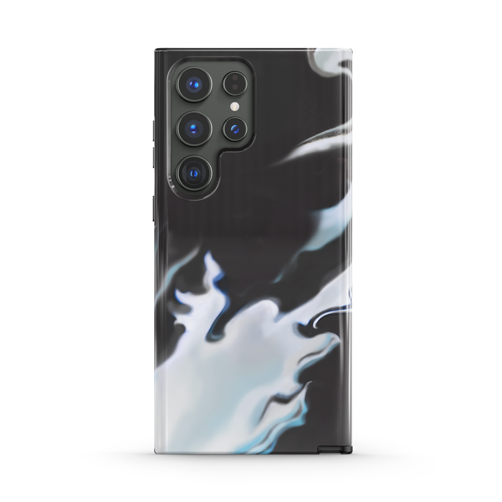 Samsung Watercolor  Series | " White Black " Tempered Glass Phone Case