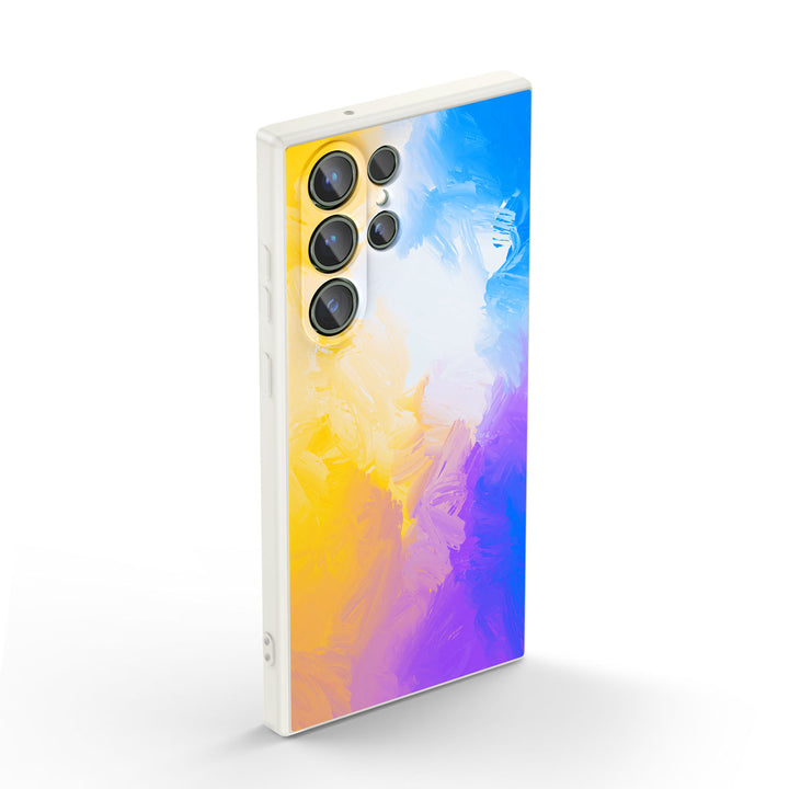 Samsung Watercolor  Series | " Lilac Yellow " Tempered Glass Phone Case