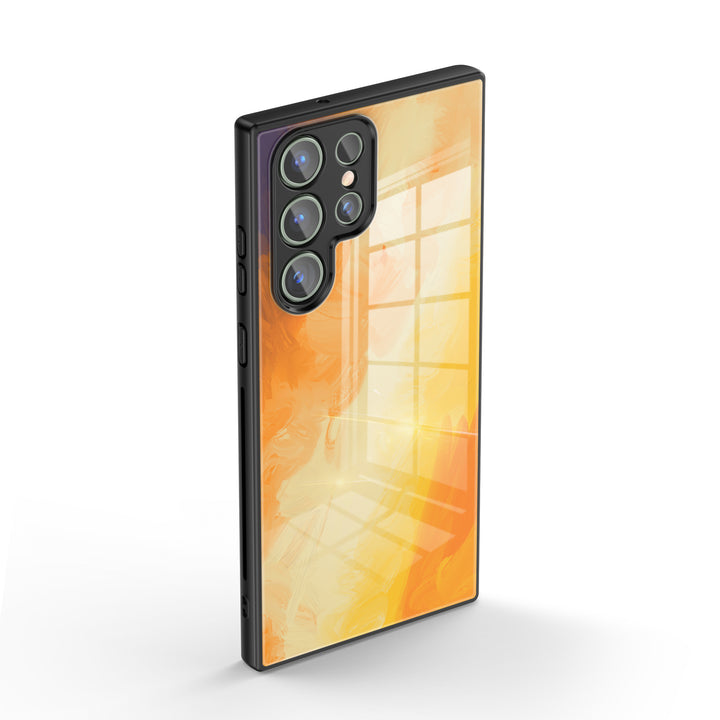 Samsung Watercolor  Series | " Smoked Orange" Tempered Glass Phone Case