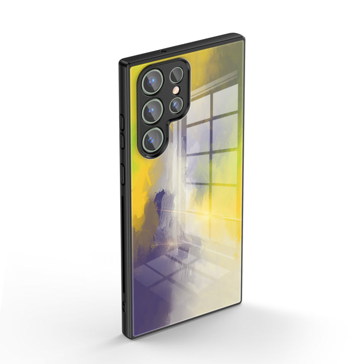 Samsung Watercolor  Series | " Purple Yellow "  Tempered Glass Phone Case