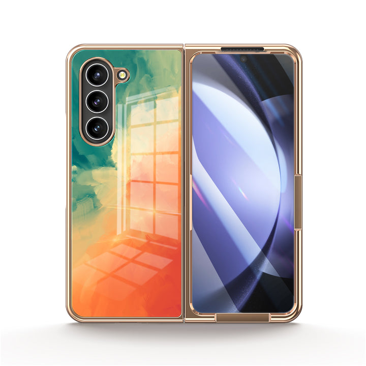 " Green Orange " | Samsung Tempered Glass Case