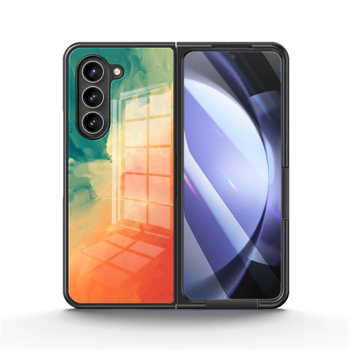 " Green Orange " | Samsung Tempered Glass Case