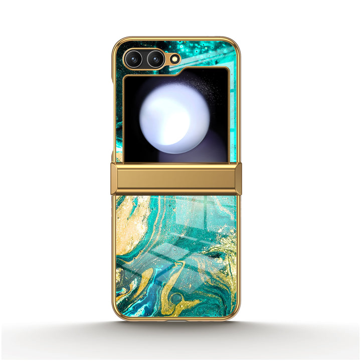 " Green Tears on the Beach " | Samsung Electroplated Glass Case