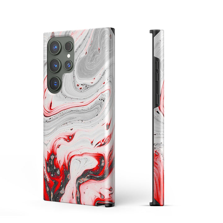 Samsung Dark Style Series | " Red-Ash " Liquid Silicone Phone Case