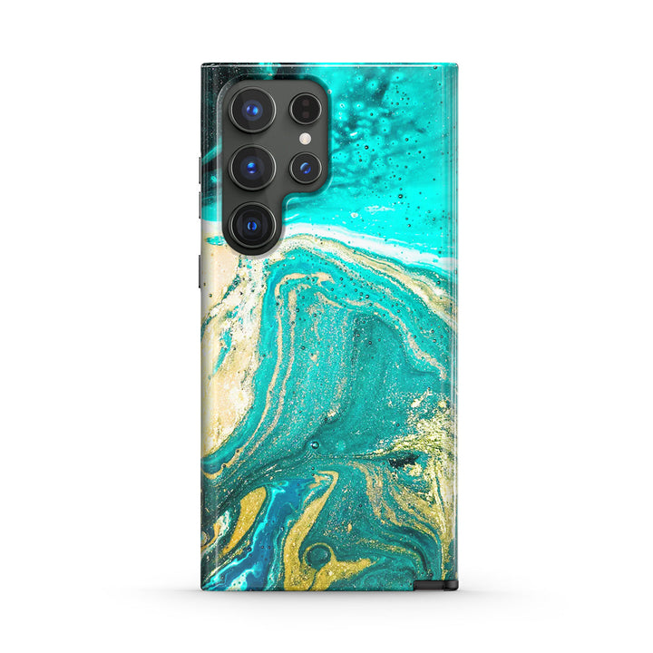 Samsung Gilt Series | " Green Tears on the Beach " Tempered Glass Phone Case