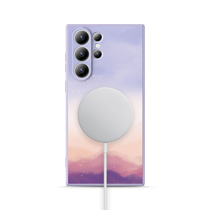 Samsung Watercolor  Series | " Rosy Clouds " Tempered Glass Phone Case