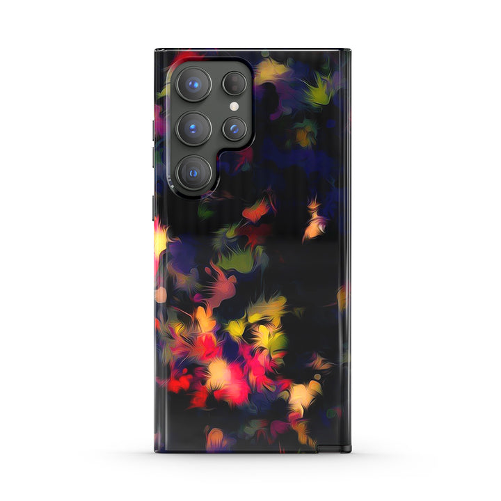 Samsung Dark Style Series | " Moonlight Flower "  Tempered Glass Phone Case