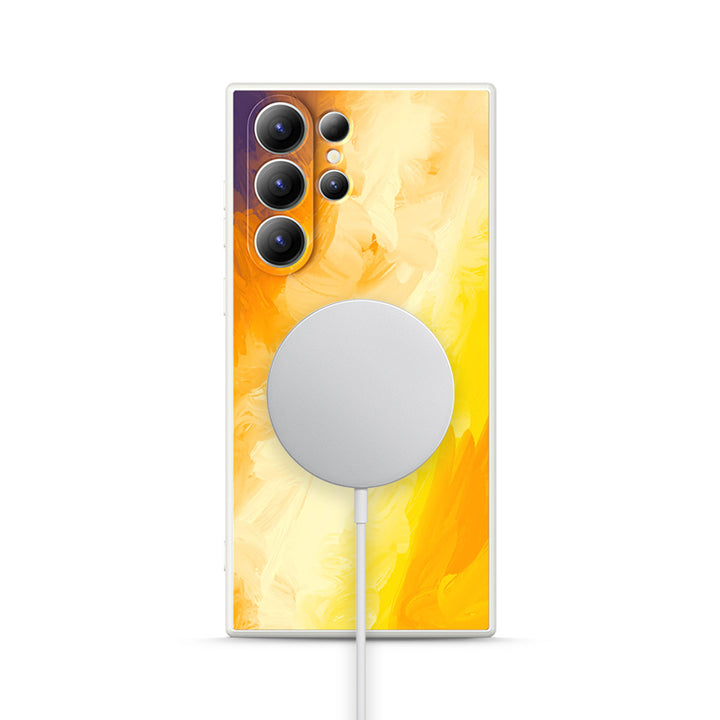 Samsung Watercolor  Series | " Smoked Orange" Tempered Glass Phone Case